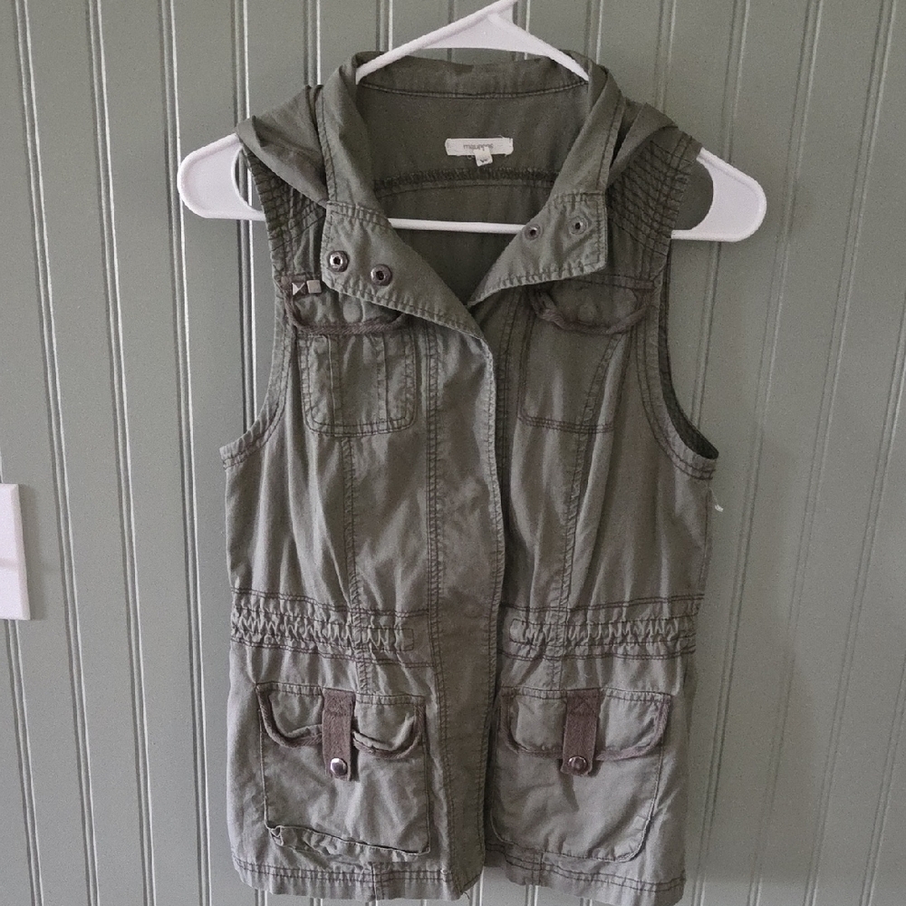 Olive Green Hooded Vest